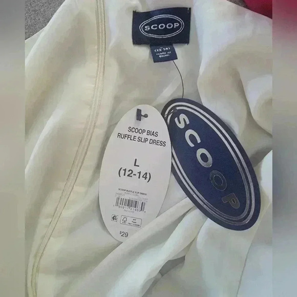 Scoop Women’s Ruffle Slip Bias Cut  Sleevless Dress Size Large - Picture 6 of 7